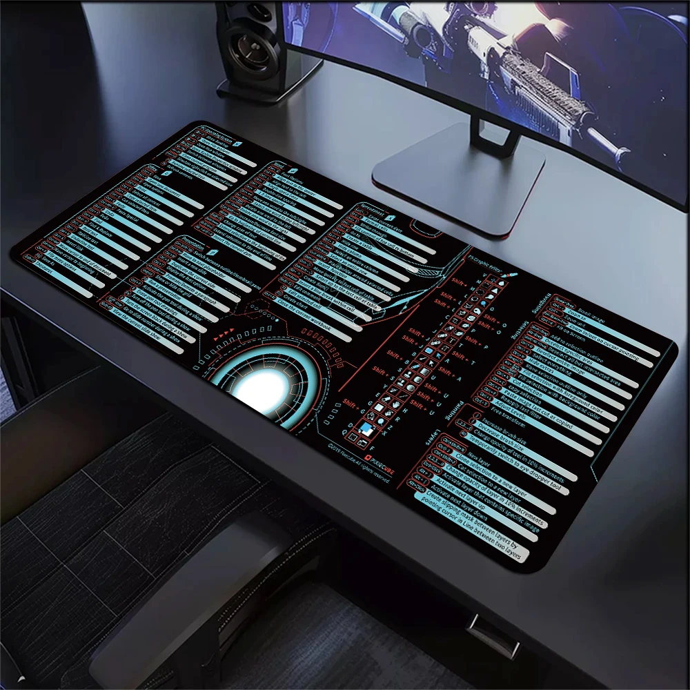 Excel Word PowerPoint Shortcut Cheat Sheet Desk Pad NonSlip Office and Gaming Mouse Pad Windows Keyboa