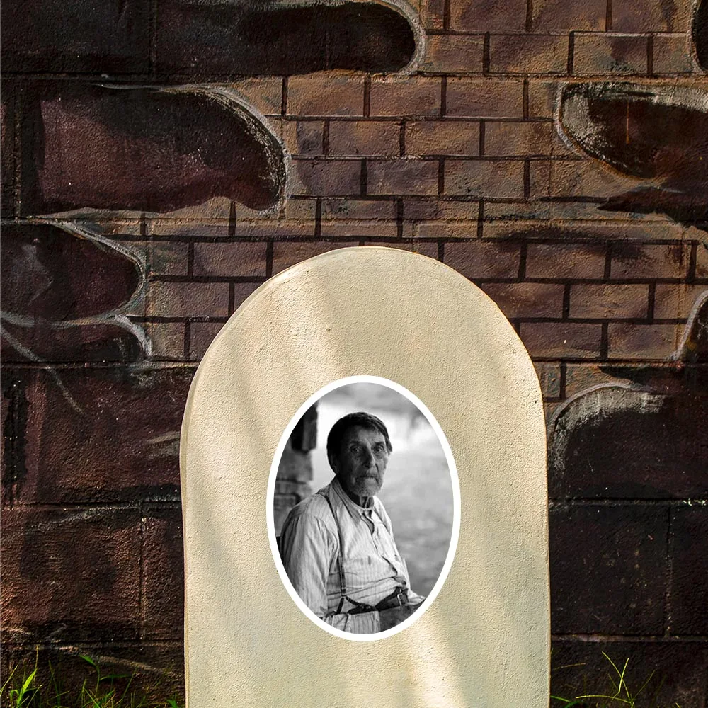 2D Flat Not 3D 1pc Custom Photo Memorial Headstone TileWaterproof Indoor And Outdoor Personalized Tombstone OrnamentEaster gift