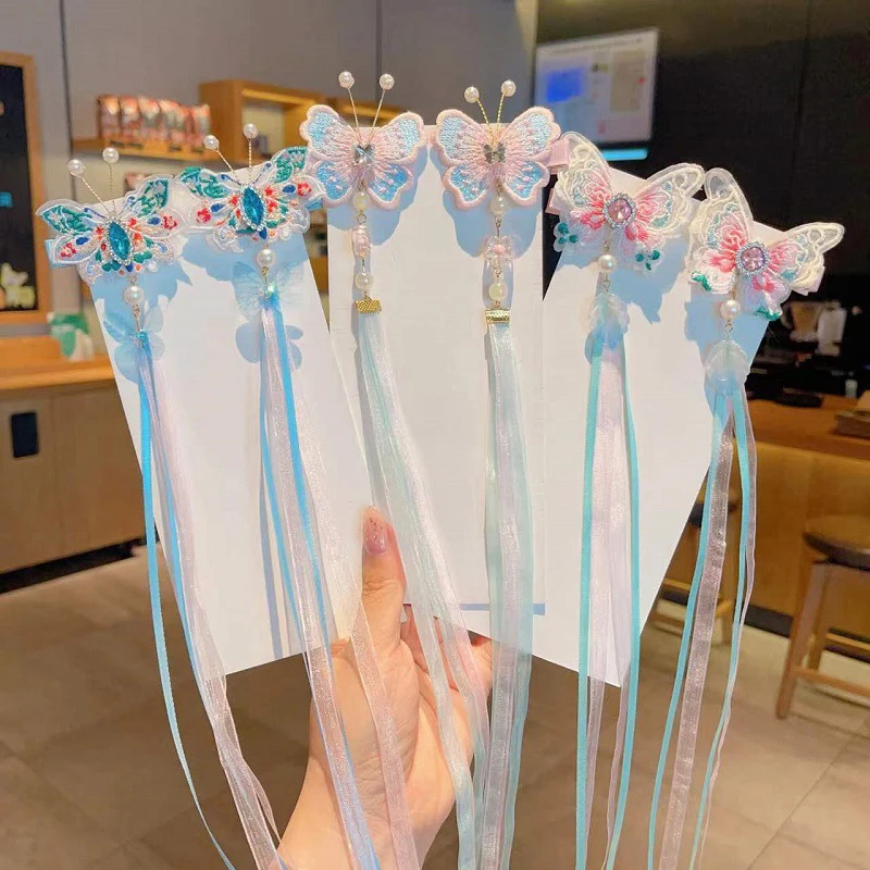 

Cute Pair of Butterfly Hairpins for Girls; Inspired by Hanfu Antiques; Beautiful Little Princess Accessories; Ideal Gifts