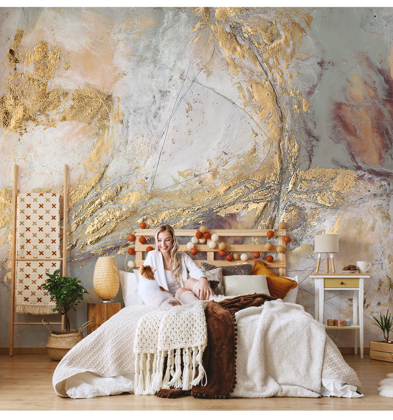 Nordic Abstract Oil Painting Personalized Creative Living Room Sofa TV Background Wall Mural Customized Wallpaper