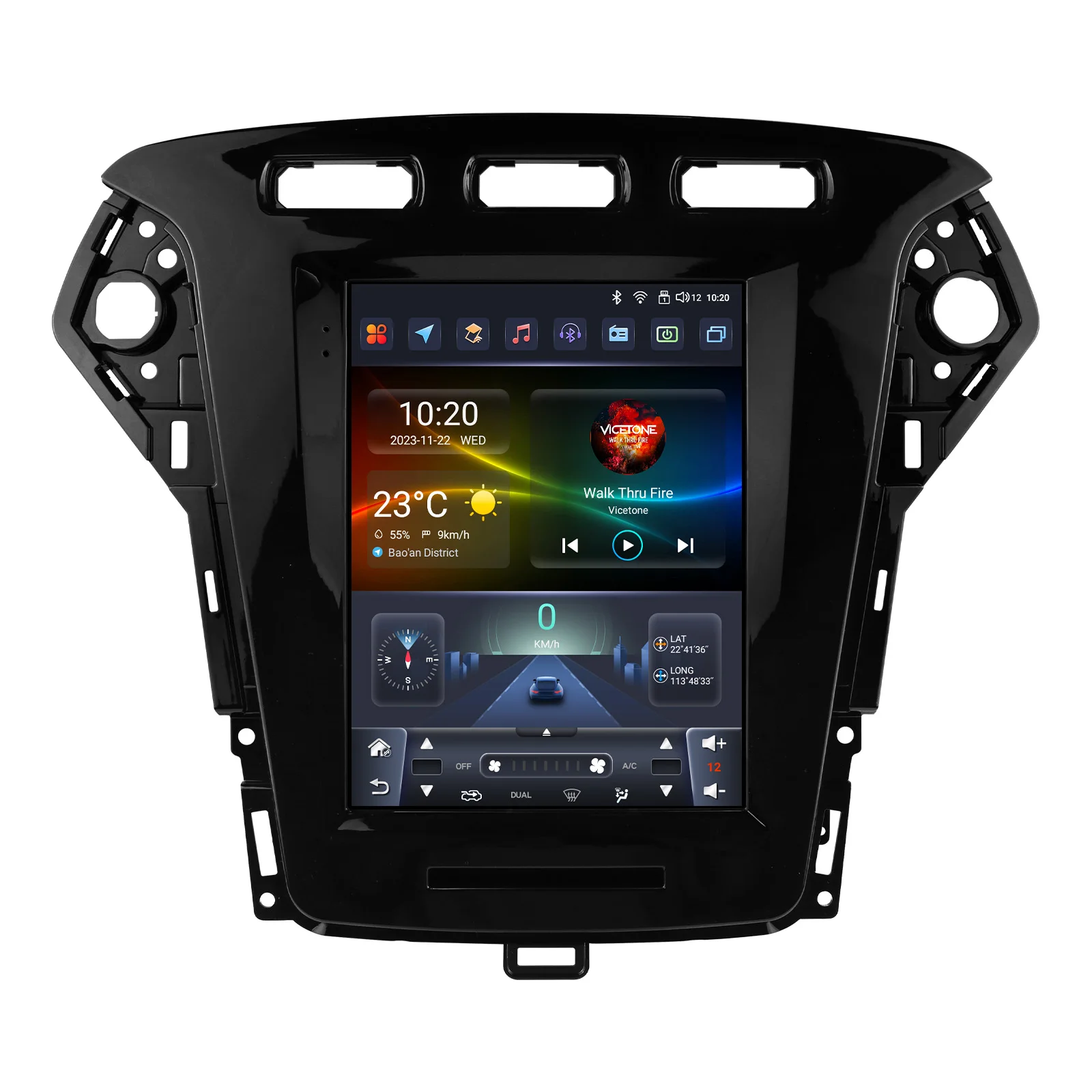 Hizpo Android Intelligentes Autoradio für Ford Mondeo Mk4 Galaxy A/C 2007–2013 für Tesla Style Vertikaler Bildschirm Carplay GPS 4G 7862