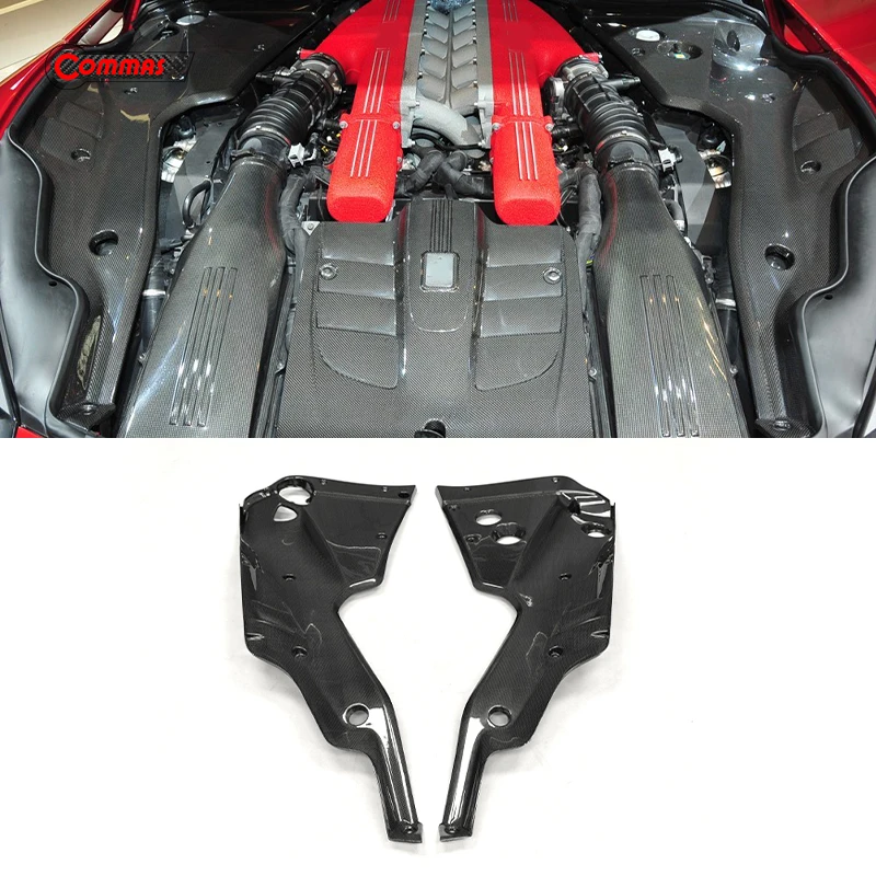 

2Pcs Car Engine Bay Side Compartment Partition Panel Cover For Ferrari F12 Berlineta OEM Style Dry Carbon Replacement Bodykits