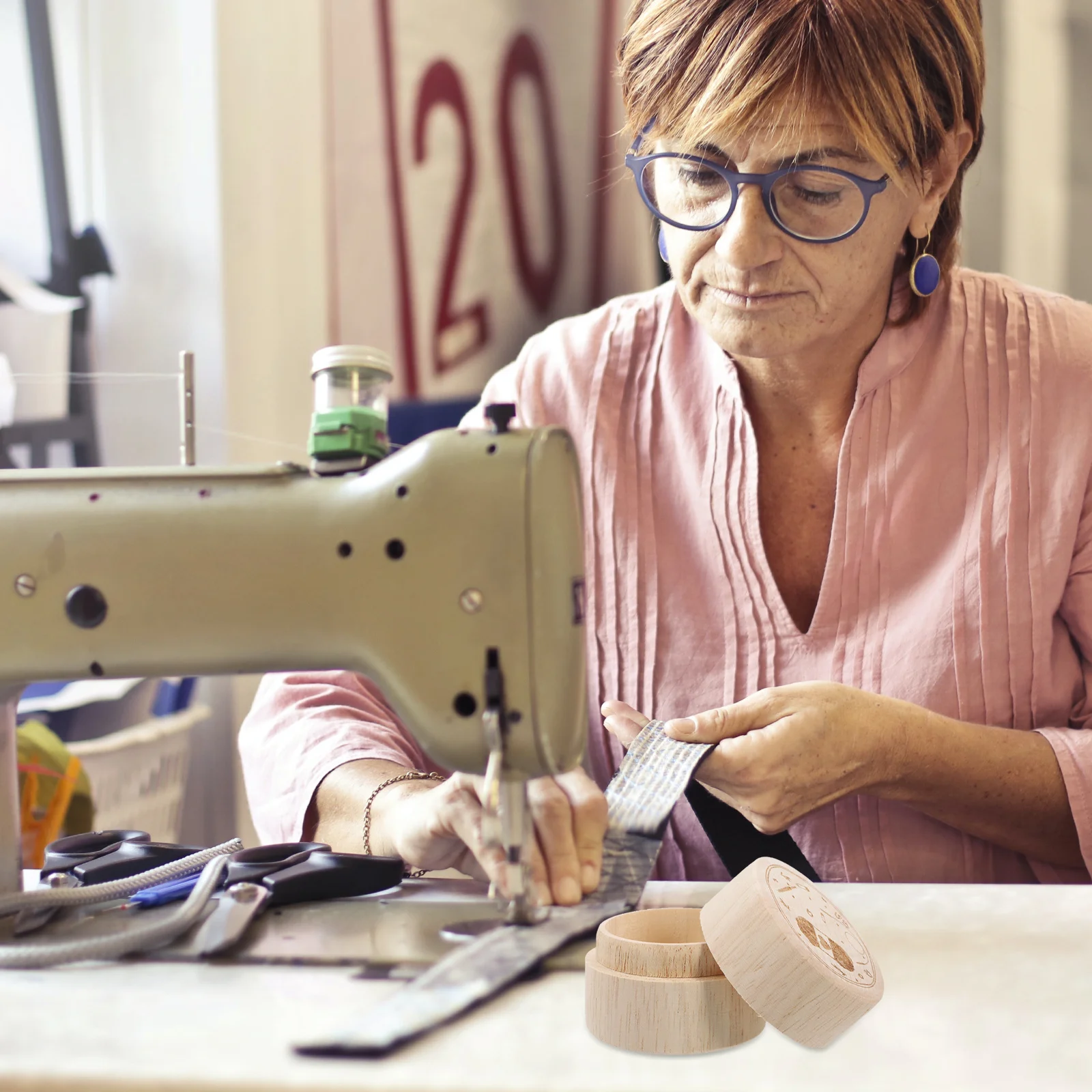 

Wooden Storage Container Small Ring Earring Holder Box for DIY Sewing Crochet Accessories Travel Craft Organizer Case