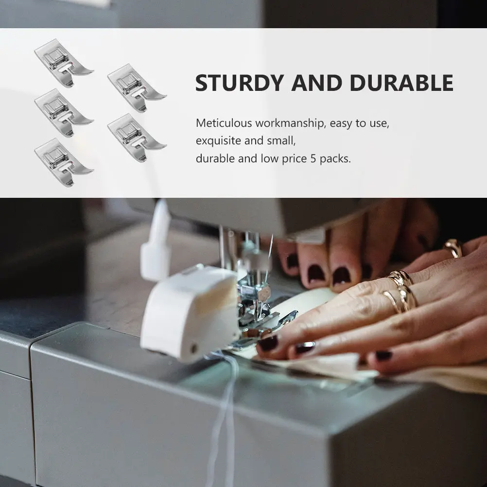 

5Pcs Professional Electric Sewing Machine Presser Feet Stainless Steel Multifunctional Quilting Patchwork Sewing Machine Parts