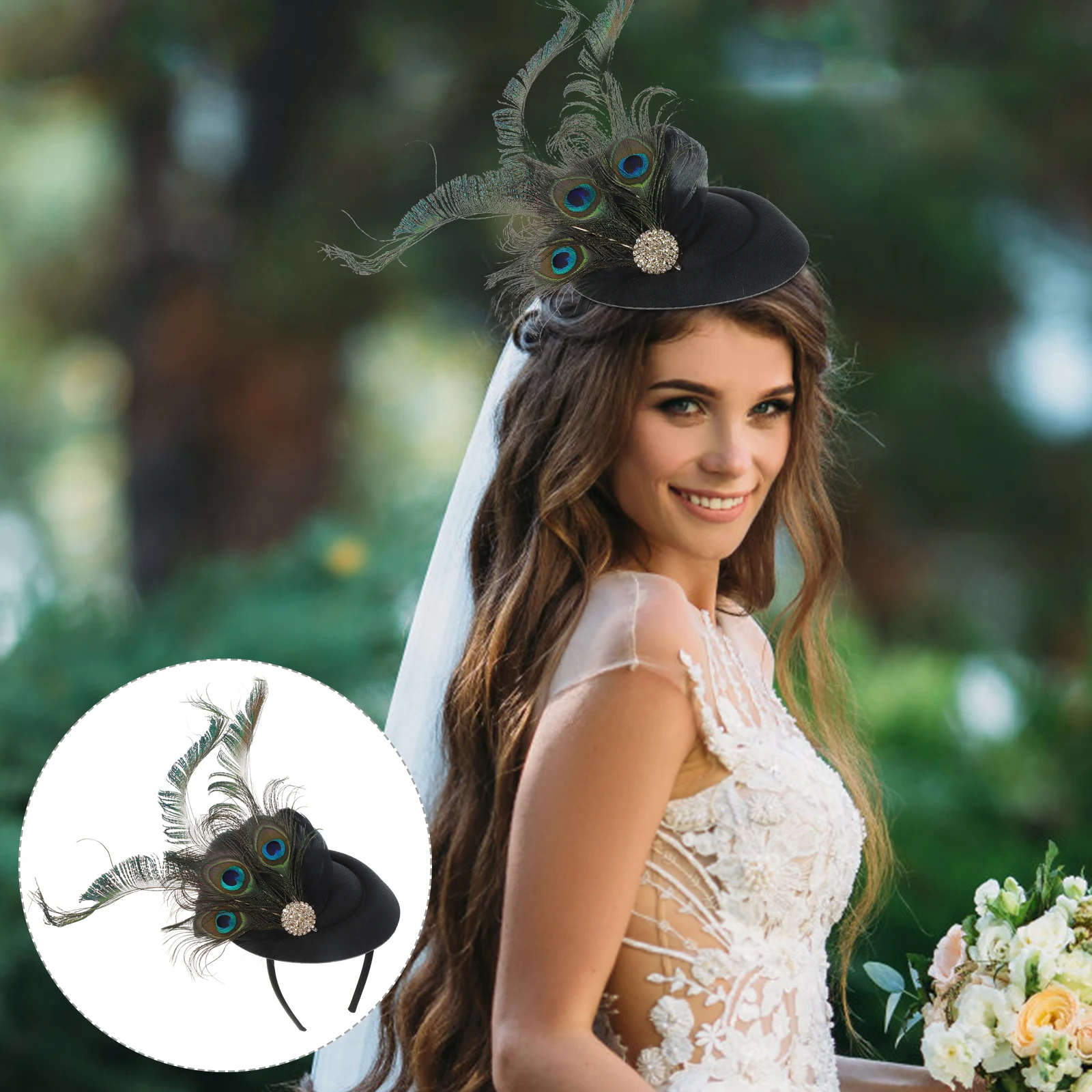 

Headdress Wedding Hair Accessories for Women Hat Bridal Clips Fascinator Fascinators Headwear Headband