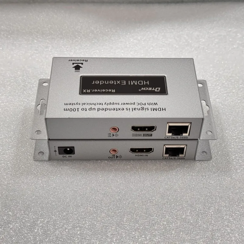 DTECH Transmitter and Receiver up to 100m Tx Rx DT-7078(AM) 1080P POC HDMI Extender Kit