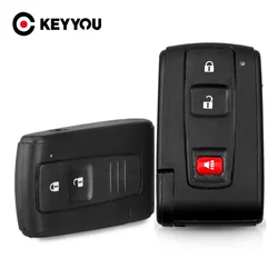 KEYYOU-carcasa de llave remota inteligente, carcasa de 2/3 botones para Toyota Prius Corolla 2004-2009 Verso TOY43 Blade Fob