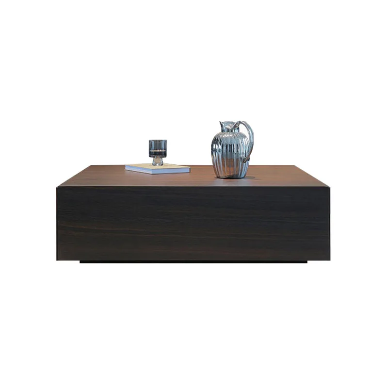 

Italian minimalist black solid wood coffee table black wood grain small apartment home living room