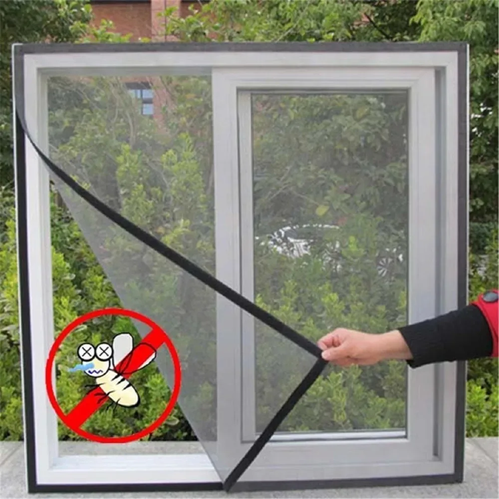 DIY Moskitonetz Selbstklebend Insektenschutz Fliegengitter Vorhänge Fensternetz Schutzgitter Heimtextilien Bett Garten