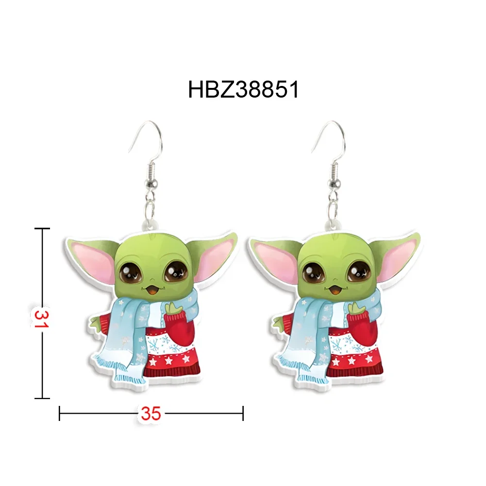 Yoda pingente brinco gancho brincos natal venda quente design bonito gancho feminino menina jóias acessórios crianças presente de festa de natal