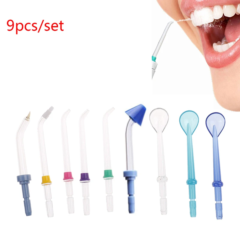 

9pcs/set Replacement Tips for Waterpik Oral Water Flossers Irrigator Teeth Care Tool Kit