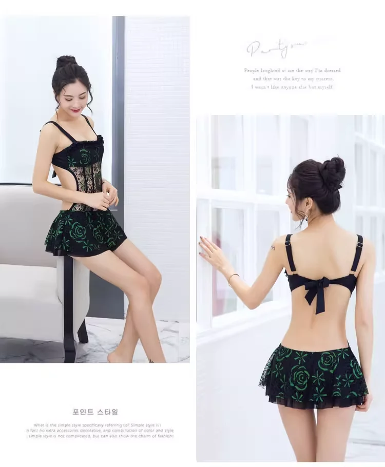 New Elegant Sexy Lace-up Dress Swimsuit Girl Personality Backless Pool Park Seaside Vacation Temperament Hollowed Out Swimwear