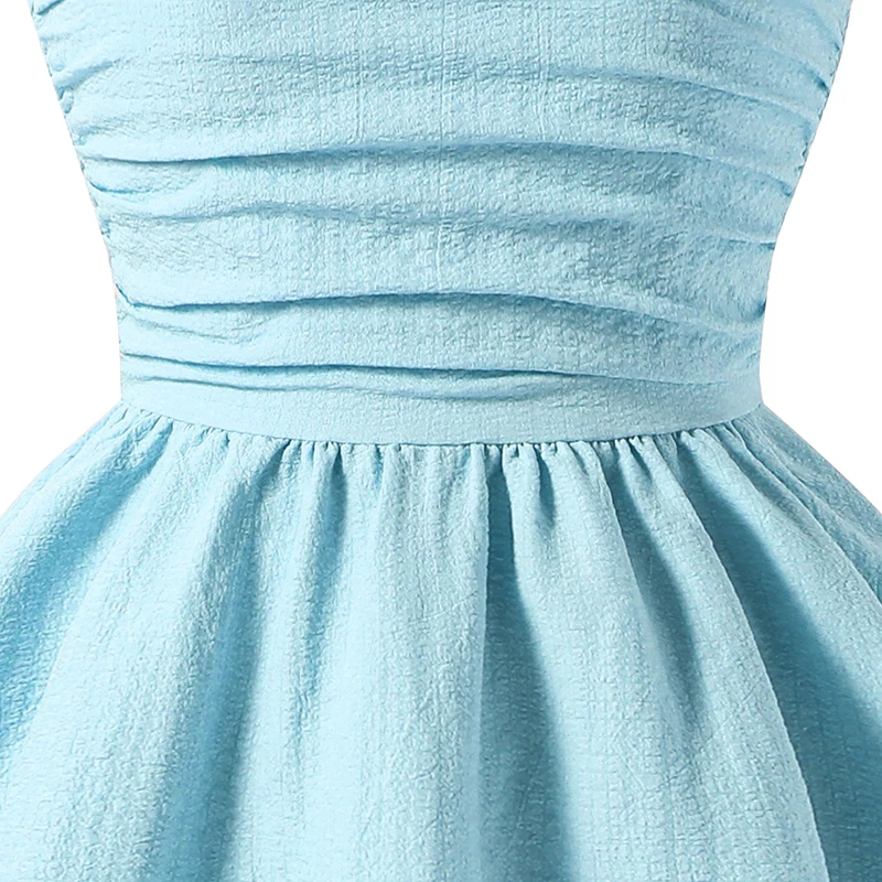 Kids Set Solid Pink Tiered Sling Princess Dress Sweet Style Tween Girls Dress Birthday Party Dating Clothes