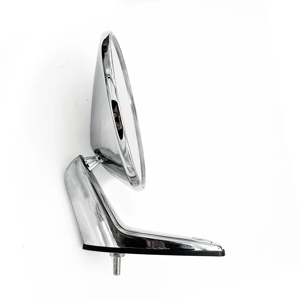 

Винтажные автомобильные зеркала заднего вида, пара компонентов из нержавеющей стали и цинкового сплава, круглый серебряный дизайн, классический стиль для автомобилей в стиле ретро