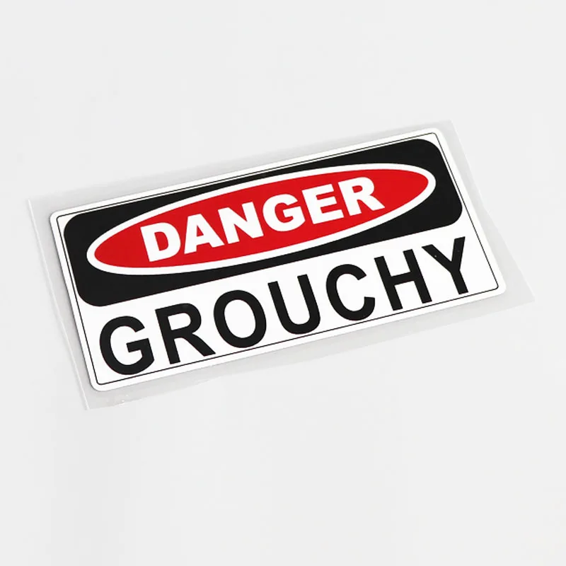 DANGER GROUCHY Fashion Reflective Car Sticker PVC Decal 13.4CM*6.5CM