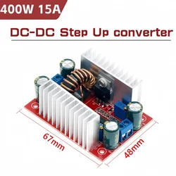 DC 400W 15A Step-up Boost Converter Constant Current Power Supply LED Driver 8.5-50V to 10-60V Voltage Charger Step Up Module