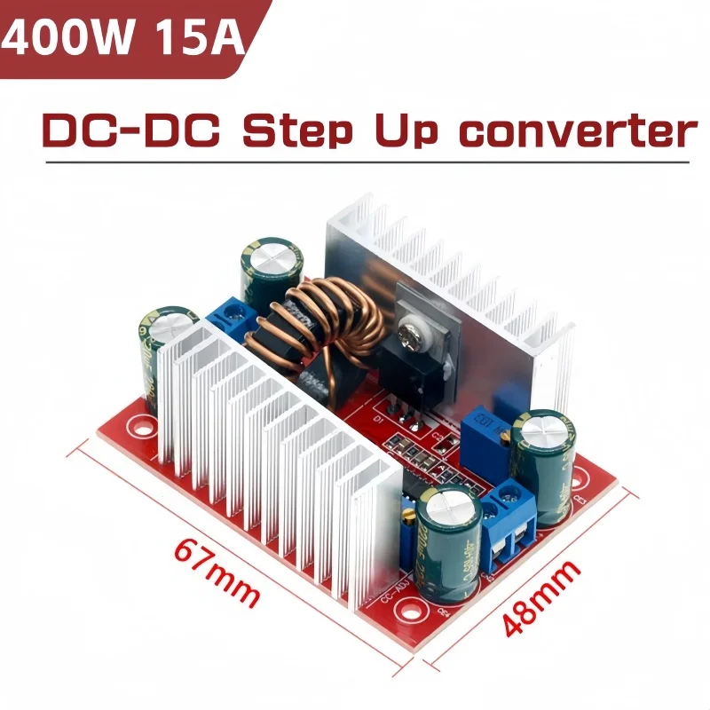 DC 400W 15A Step-up Boost Converter Constant Current Power Supply LED Driver 8.5-50V to 10-60V Voltage Charger Step Up Module