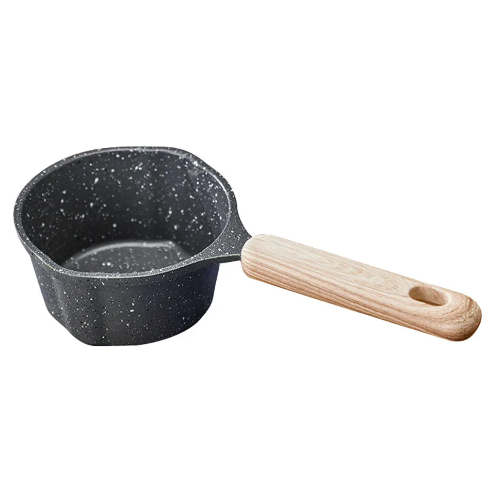 

Nonstick Thick Milk Pot Compact Small Saucepan Kitchen Butter Warmer Coffee Pan Portable Spout Small Pot Iron Sauce Wok