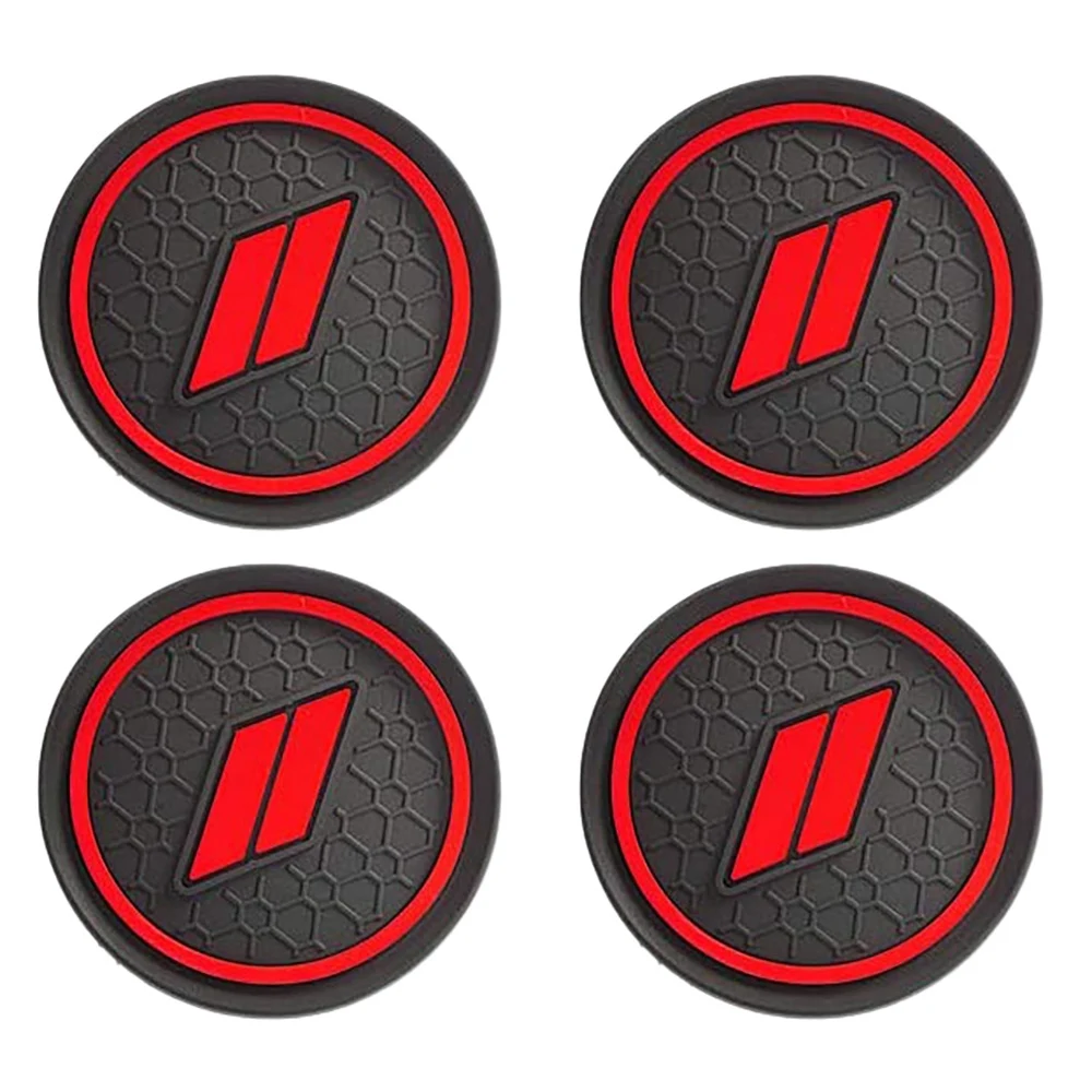 4Pcs Car Water Cup Holders Latex Anti-Dust Mat Non-Slip Mat Interior for Dodge Charger 2015-2021