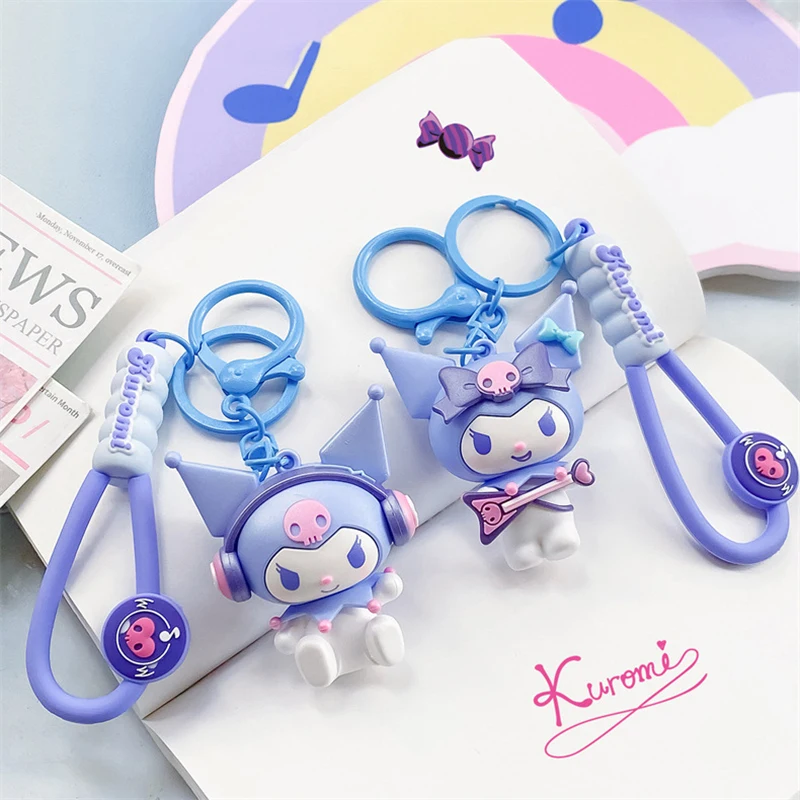 Sanrio llavero cámara de proyección genuina Hello Kitty puesta de sol luz barco clave melodía Kuromi llavero Cinnamoroll bolsa colgante regalo