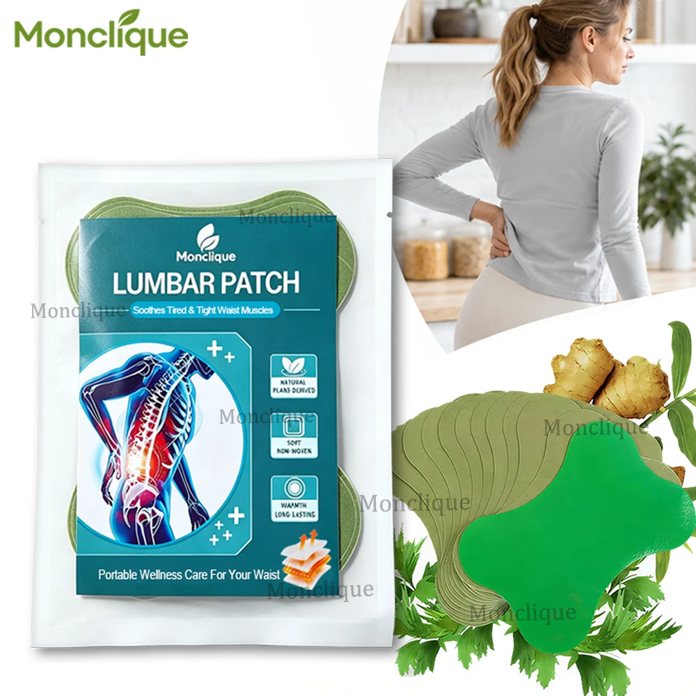 12-72PCS Wormwood Heating Lumbar Patch Hot Compress Back Long-lasting Heating Non-woven Breathable Daily Soothing Relaxing
