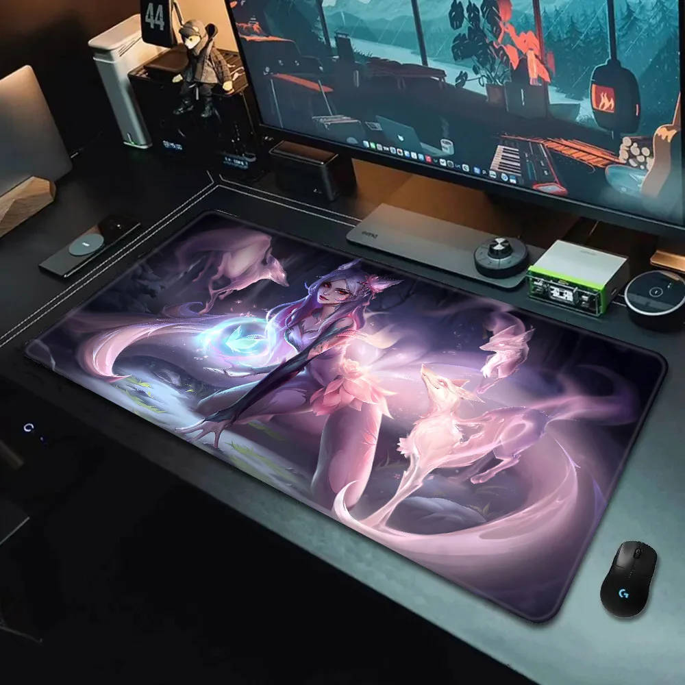 League Of Legends Ahri Mousepad HD Printing Computer Gamers Locking Edge Non-slip Mouse Pad XXL90x40cm Keyboard PC Desk Pad