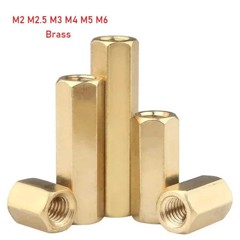 M2 M2.5 M3 M4 M5 M6 Brass Double-Through Copper Post Hexagonal Copper Post PCB Motherboard Spacer Nut Hollow Post