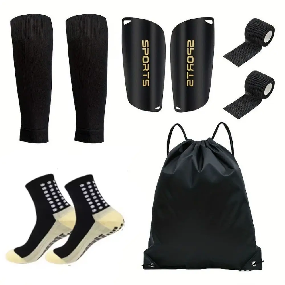 

5 шт./компл., легкие футбольные щитки для голени, прочные удобные футбольные накладки на голени, чехол для ног, амортизирующие носки до щиколотки, спортивное снаряжение