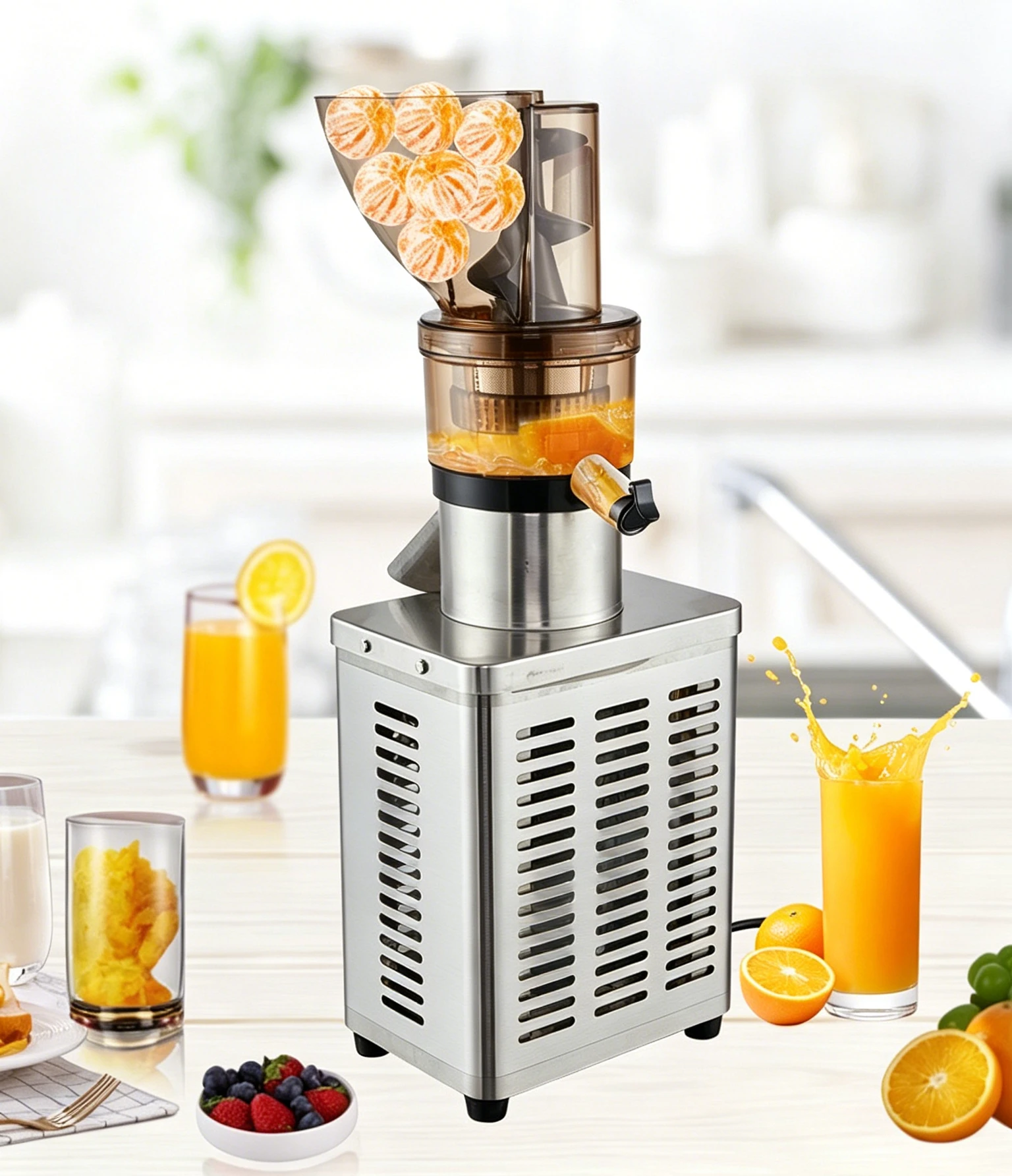 Hot Selling Commercial Automatic Fruit Juicer Extractor Machine 300W-1200W For Apple Orange Pear Juice Retail Industries
