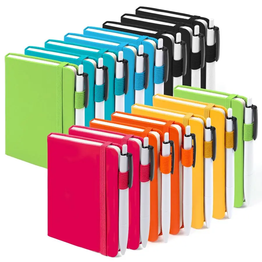 

Миниатюрные блокноты оптом, милые тетради в твердом переплете в линейку с держателем для ручки для школы, бизнеса и заметок