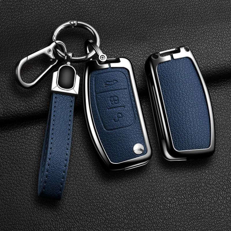 New Auto Zinc Alloy Car Folding Key Case Cover For Ford Fiesta Focus 2 Ecosport Kuga Escape Falcon B-Max C-Max Eco Sport Galaxy