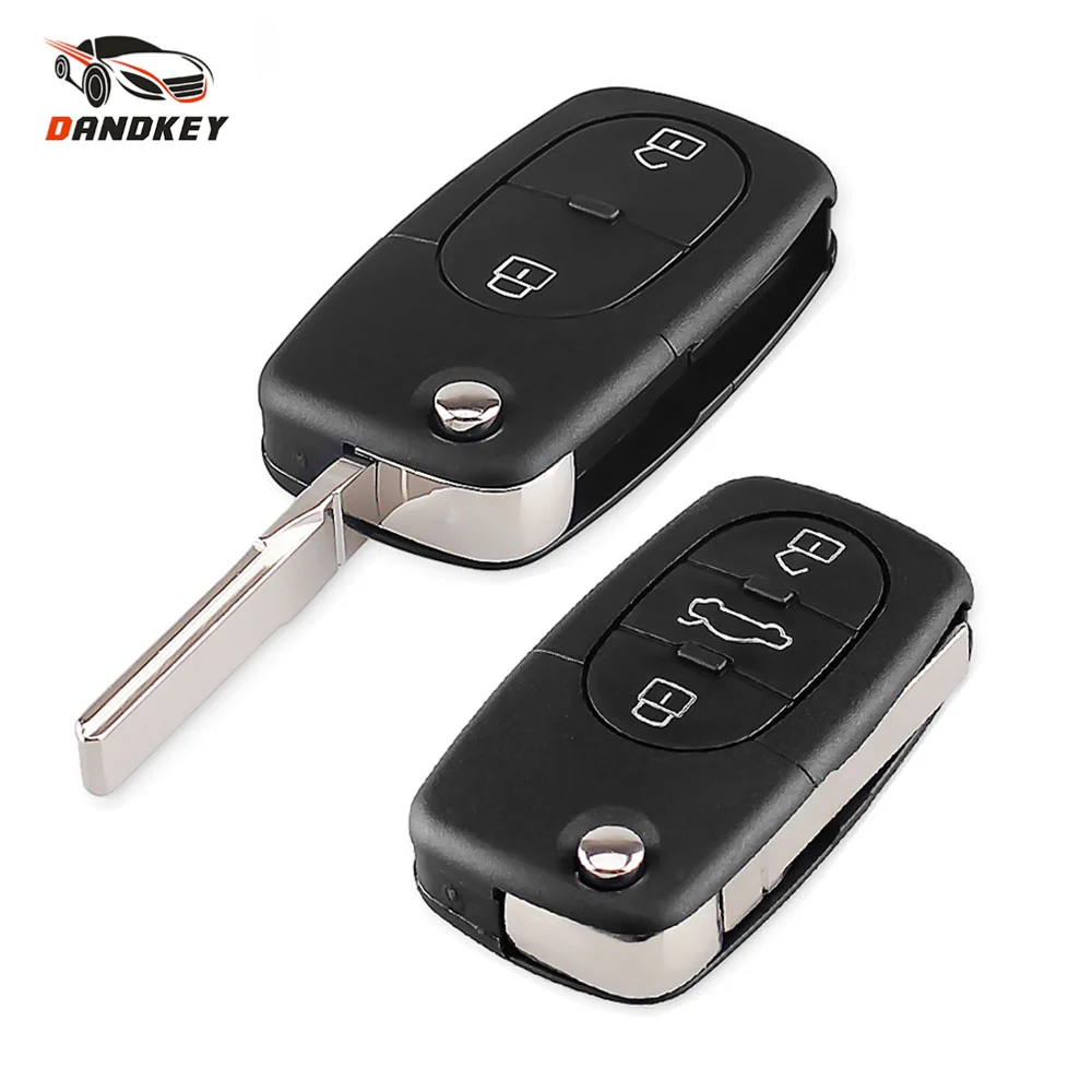 Dandkey 2/3 pulsanti Flip pieghevole Remote Smart Car Key Shell Case per Volkswagen VW Golf Passat MK4 Polo T5 Skoda Beetle