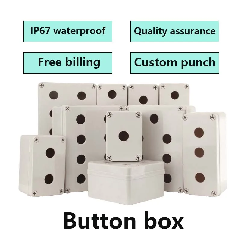 

AG type waterproof button box Switch control box 123 holes industrial switch indicator box Emergency stop button switch box 22mm