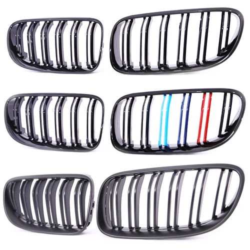 Imagen 2 del producto Parrilla de riñón de Color M de carbono, parrillas ABS cromadas de carreras de rendimiento para BMW Serie 3 E92 E93 LCI 2010 2011 2012 2013 320i 330i 335