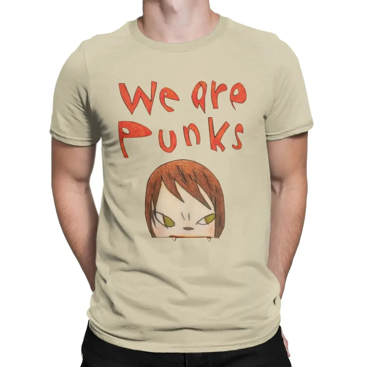 Yoshitomo Nara We Are Punks T-Shirts Men Vintage Pure Cotton Tees Crewneck Short Sleeve T Shirts Party Tops Fashion Streetwear