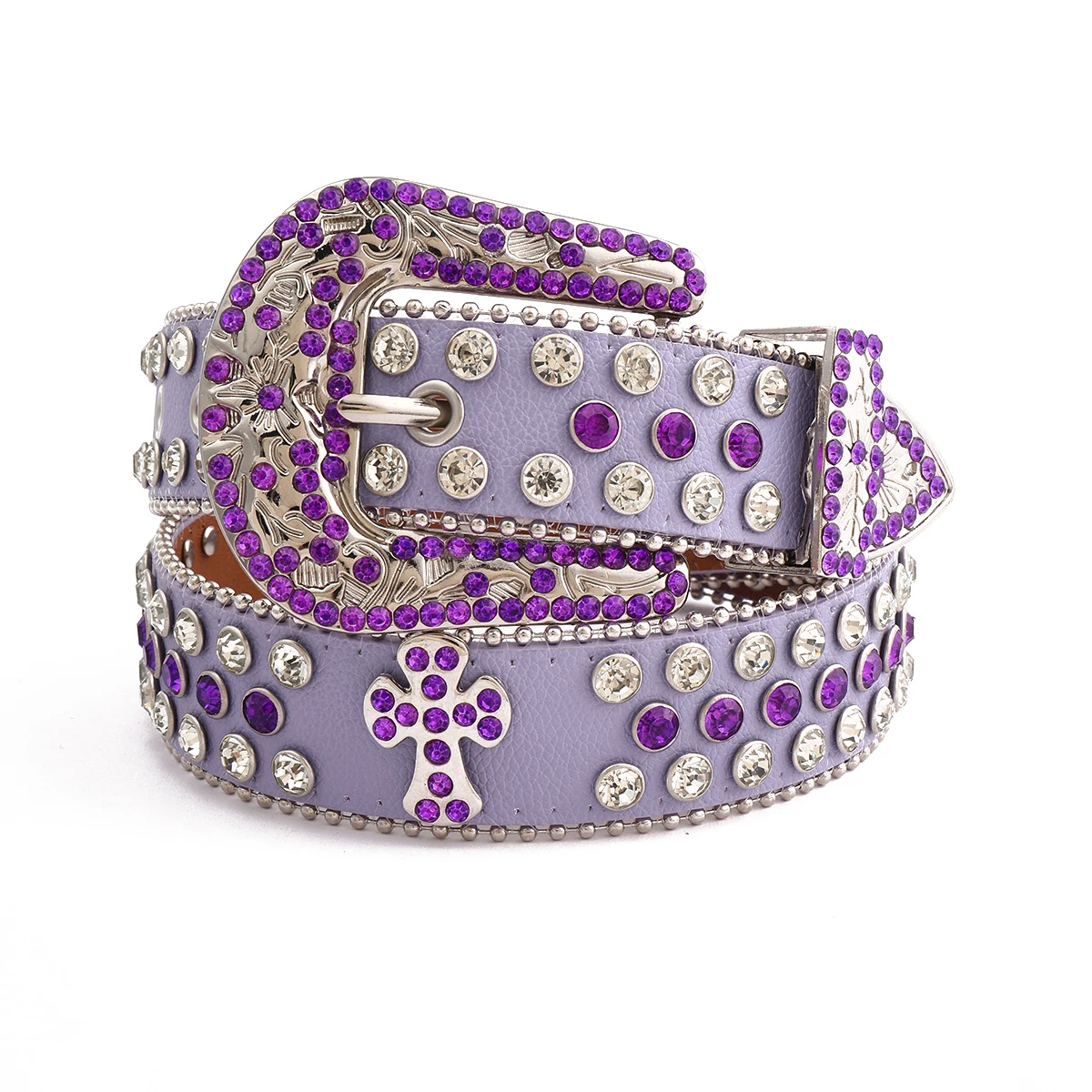 

Fashion Rhinestones Decor Buckle Western Belts for Women