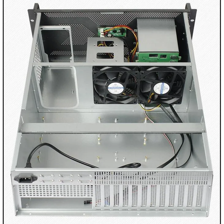 4U Hot-Swap Server Chassis 8/12 PCI Slots Supermicro Dual Mainboard GPU Display For AI
