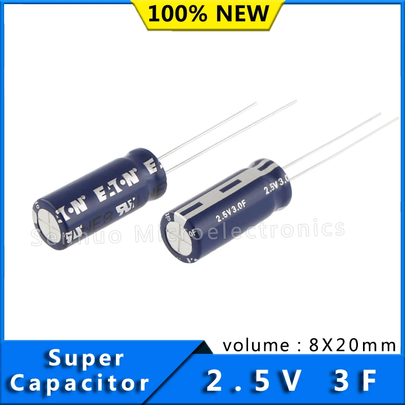 NEW 2.5V 3F HB supercapacitorsCylindrical cells HB0820-2R5305-R farah capacitance Low ESR high power density 2.5V 3F 8x20mm