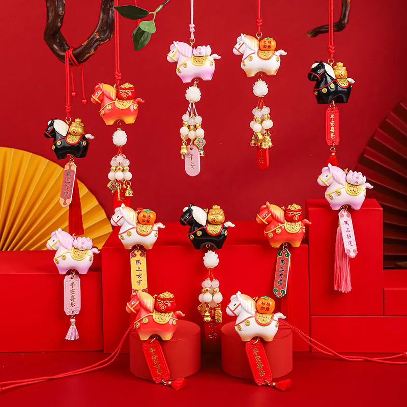 

Китайские новогодние украшения, украшения на удачу для азиатского лунного лошади, декор для вечеринки