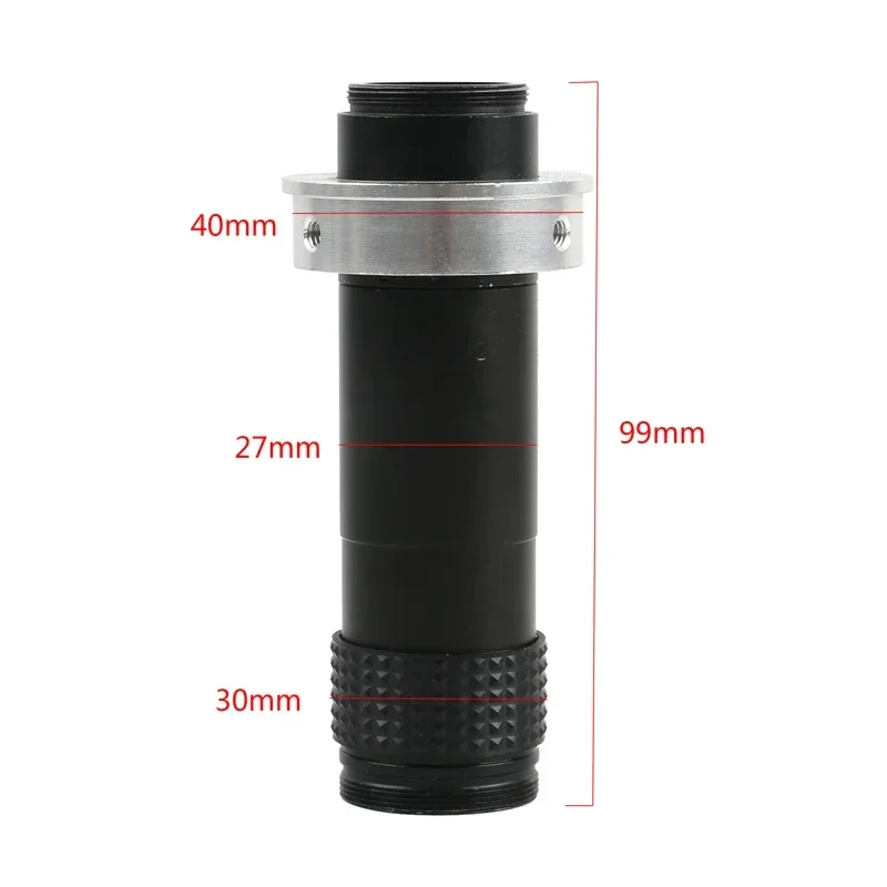 1X-130X Magnification Adjustable C-mount Lens 40/50MM Ring Infinite Working Distance for HDMI VGA USB Video Microscope Camera