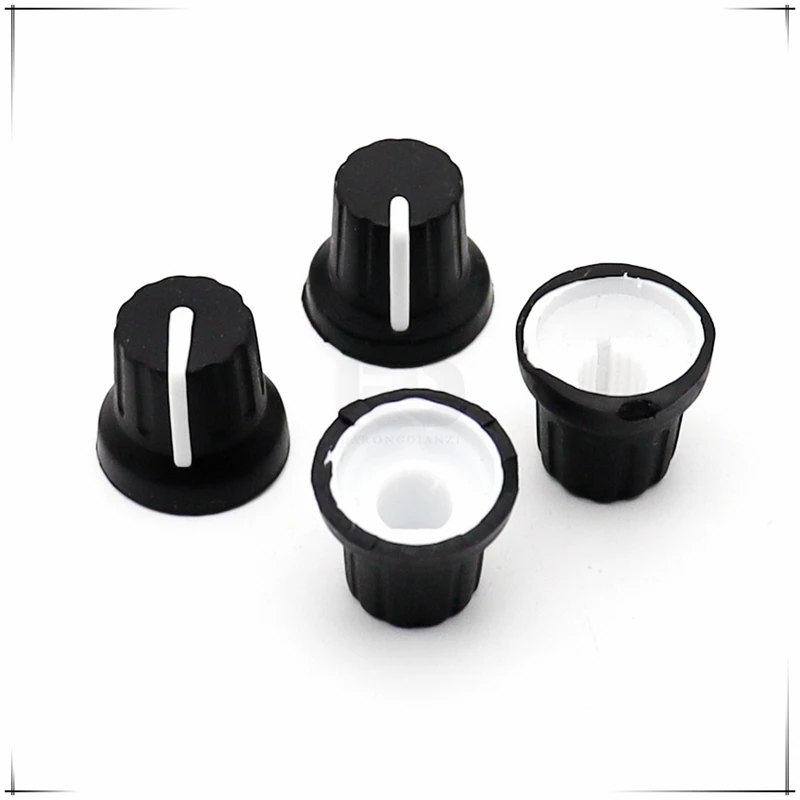 10PCS Soft Rubber Knob cap Diameter 16mm Height 14.5mm Potentiometer Encoder Knob cap D-axis 180℃ /Flower shaft Inner Hole 6MM