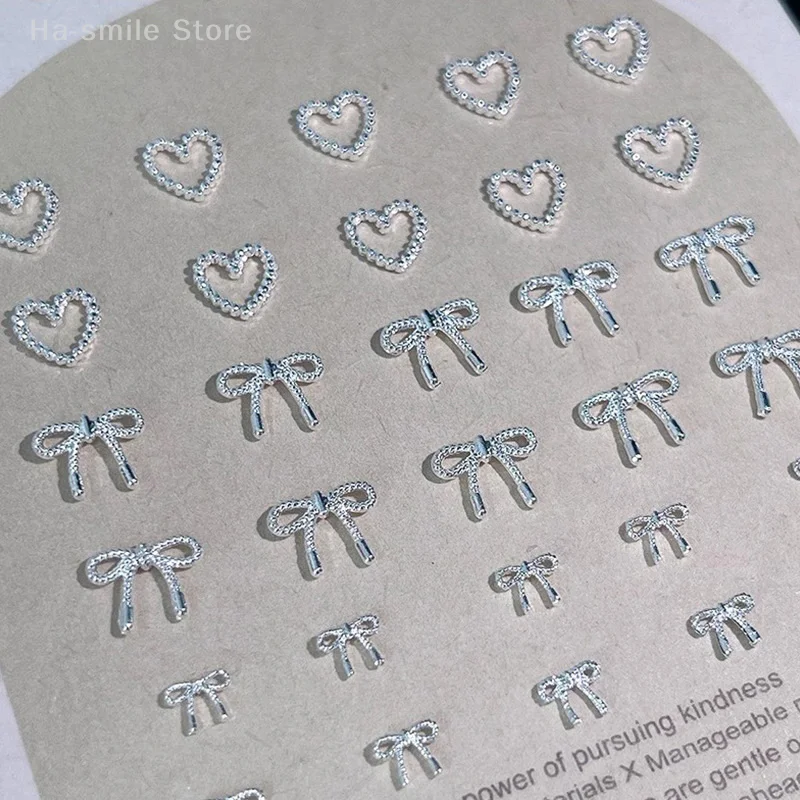 10 pezzi di ciondoli artistici di lusso con fiocco Kawaii gioielli per unghie decorazione con strass accessori fai da te chiodo in lega squisita 3D