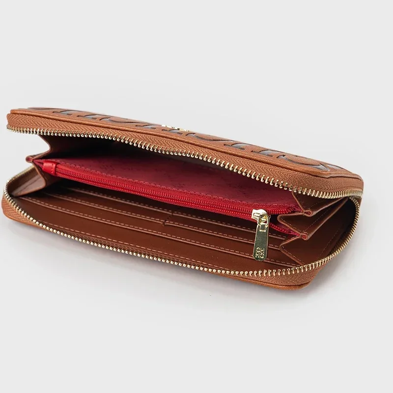 Fashion Brand CH Monogram Wallet Stylish Textured Large Capacity Women's Zipper Purse Trendy Essential Accessory