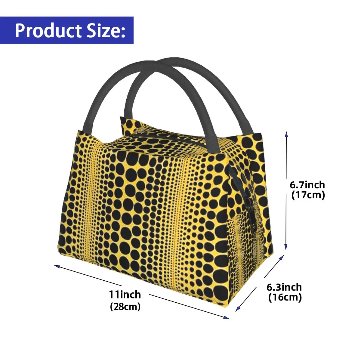 Yayoi Kusama Pumpkin Abstract Art Insulated Lunch Bag Bento Storage Food Boxes Container Cooler Thermal Lunch Box Tote
