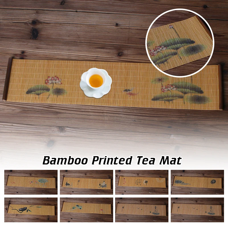 Tea Cup Mat Bamboo Weaving Heat Resistent Bamboo Table Placemat Tableware Zen Table Runner Coasters Tea Ceremony Accessories