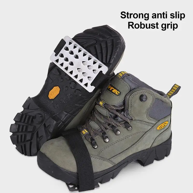 หิมะลื่นรองเท้า Spikes สแตนเลส Anti Camping รองเท้า 26 ฟัน Studs ICE Gripper ปีนเขาน้ําแข็ง Spikes Snow Claw Crampons