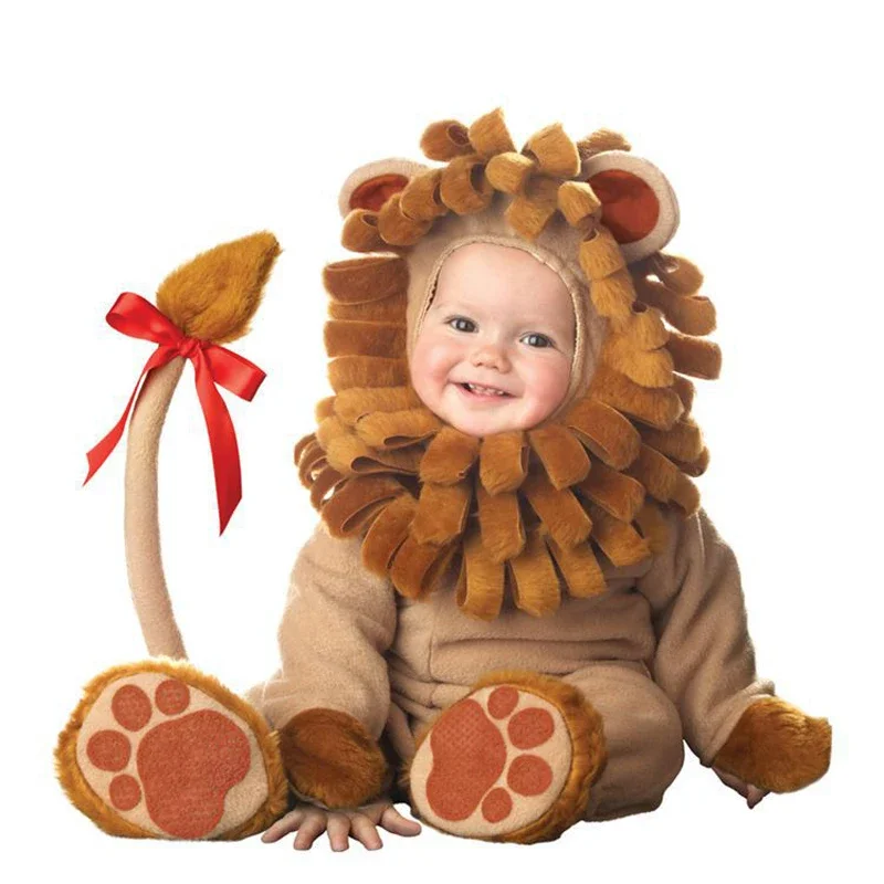 Baby Animal Costumes for Halloween Lion Cosplay Onesies Ideal for Photo Sessions and Shows Baby's Sets