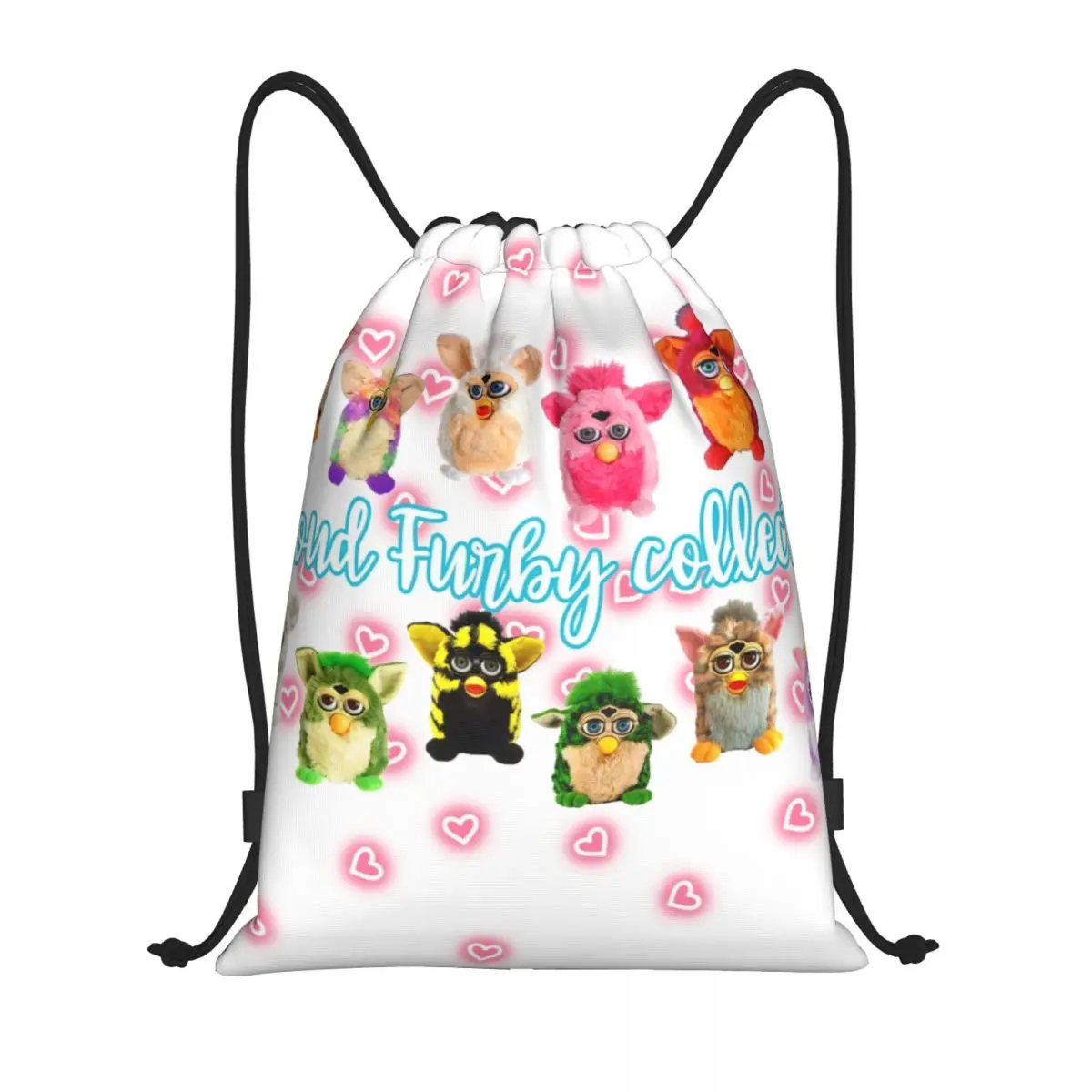 Mochila ligera personalizada del almacenamiento del gimnasio de los deportes de los hombres de las mujeres de los bolsos del cordón del coleccionista de Proud Furbys
