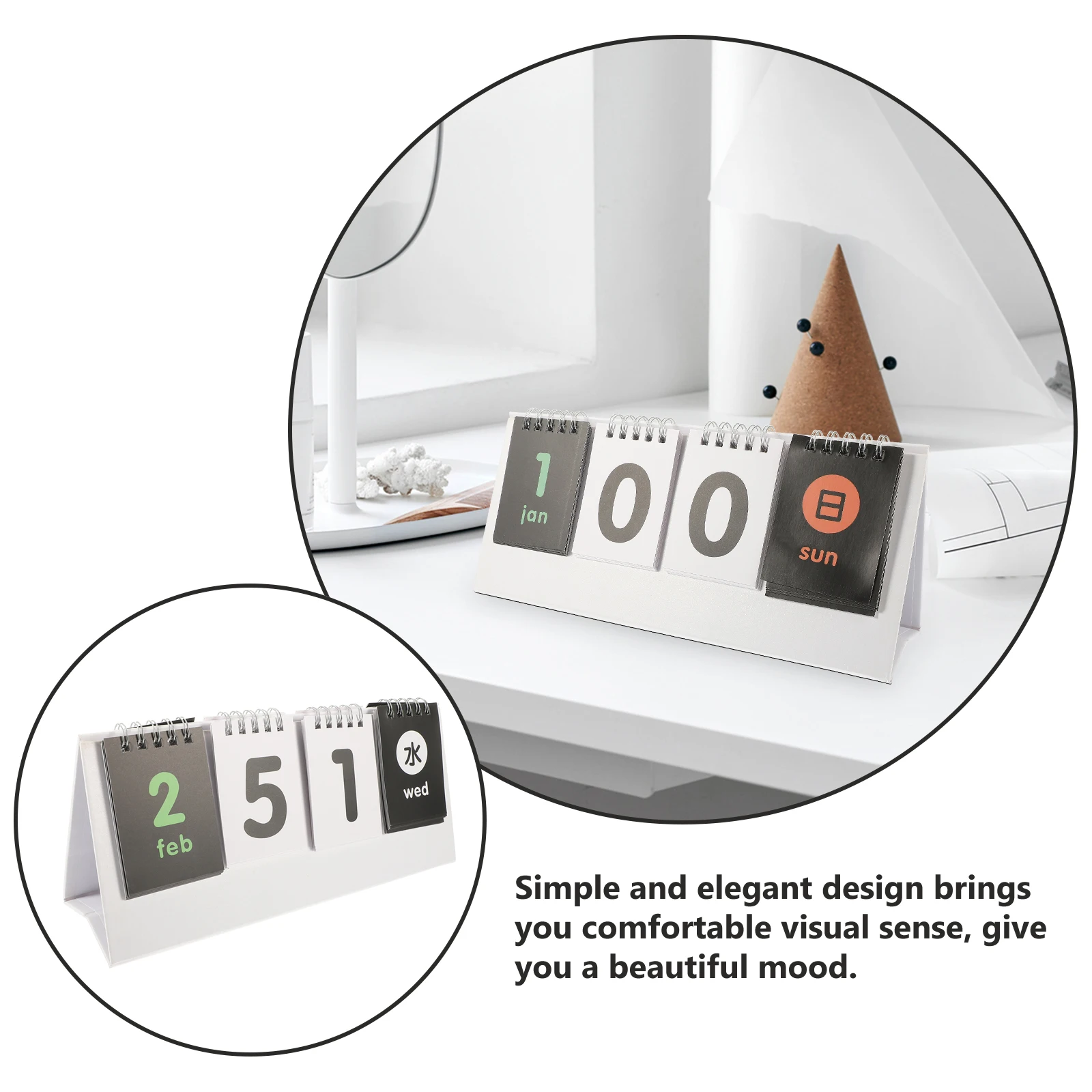 

Creative Perpetual Desk Calendar Reusable Modern Countdown Score Board Flip Page D Day Design Home Office Gift