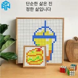 [Picube] Gan 모자이크 큐브 6x6 DIY 퍼즐 매직 큐브, 마그네틱 10x10 크리에이티브 큐브 모자이크 장식 그림 어린이 장난감